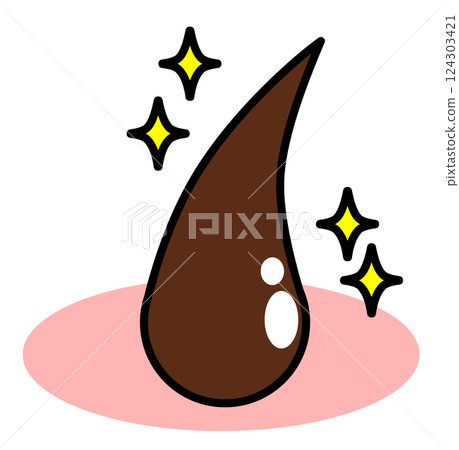 Cross-sectional structure of black, shiny hair Cross-sectional structure of black, shiny hair 124303421