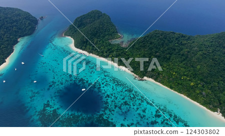 Beach, corals and sea on tropical in Thailand Beach, corals and sea on tropical in Thailand 124303802