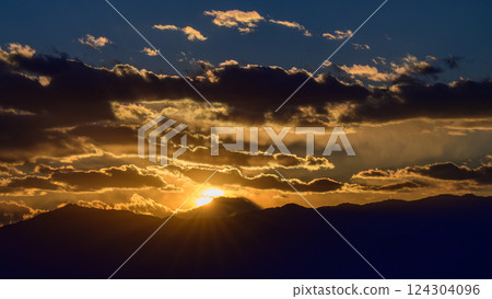 Sunset over the slopes of Mount Fuji Sunset over the slopes of Mount Fuji 124304096