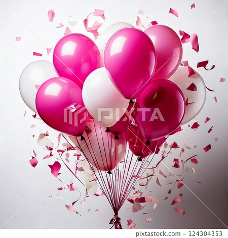 Lots of colorful pink balloons 124304353