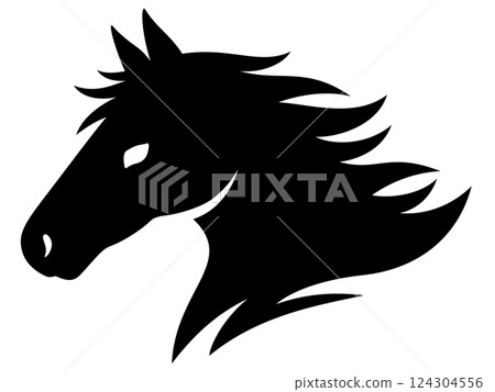 Horse profile silhouette illustration Horse profile silhouette illustration 124304556