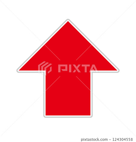 Simple upward red arrow Simple upward red arrow 124304558