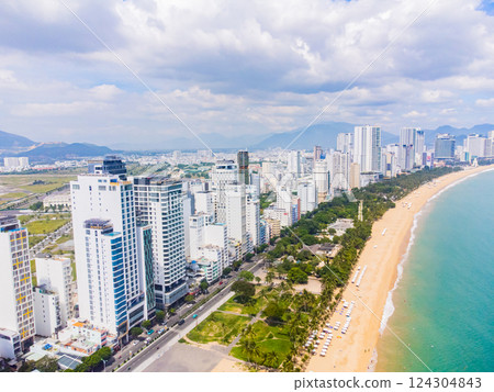 Top view of the seaside resort. 124304843