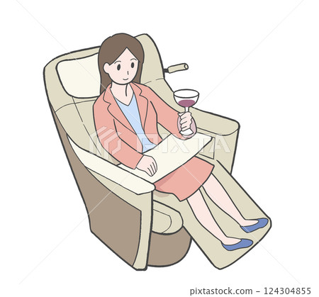 Gran Class 餐廳內一名女性正在喝酒 Gran Class 餐廳內一名女性正在喝酒 124304855