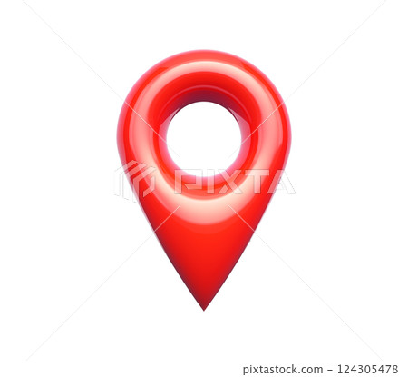 3d pin marker isolated on white. 3d illustration 124305478