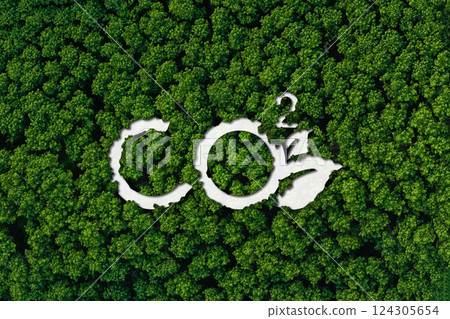 CO2 reducing icon,Aerial view with carbon dioxide reduction environment and nature CO2 reducing icon,Aerial view with carbon dioxide reduction environment and nature 124305654