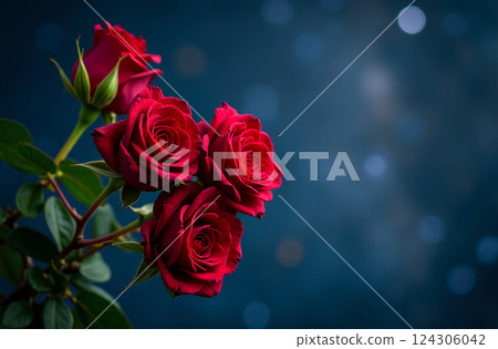 red roses on blurred background 124306042