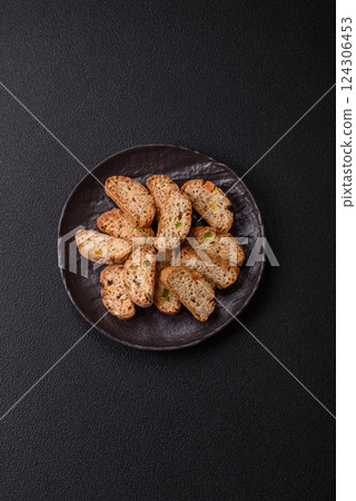 Freshly baked Italian cantuccini cookies with nuts and candied fruits Freshly baked Italian cantuccini cookies with nuts and candied fruits 124306453