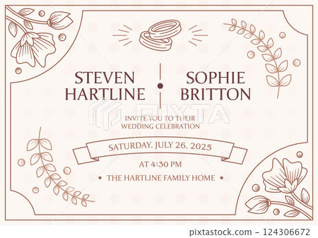 Classic filigree wedding certificate frame 124306672