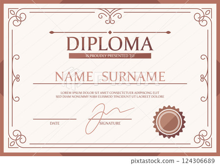 Classic achievement diploma proudly presented 124306689