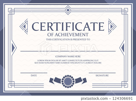 Achievement certificate filigree frame template Achievement certificate filigree frame template 124306691