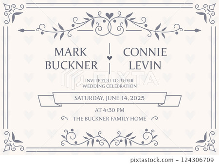 Wedding certificate decorative invitation card Wedding certificate decorative invitation card 124306709