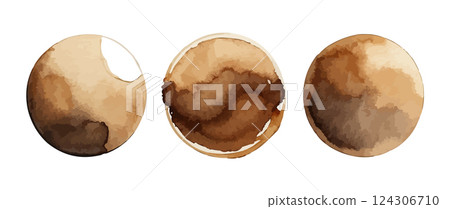 Splatter ink vector dirt stain brown brush. Paint inkblot black blob ink splatter grunge isolated 124306710