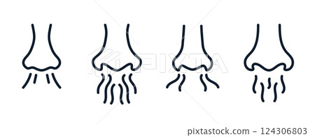 Nose line icon vector illustration. Nose smell human cartoon line icon. 124306803