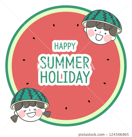 Watermelon banner design for summer holiday 124306965