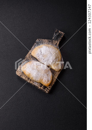 Sweet dumplings with fruits and berries Sweet dumplings with fruits and berries 124307147