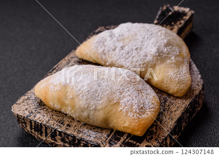 Sweet dumplings with fruits and berries Sweet dumplings with fruits and berries 124307148