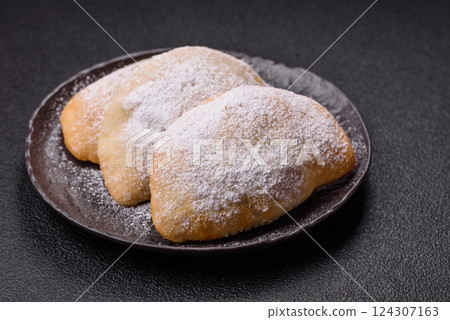 Sweet dumplings with fruits and berries Sweet dumplings with fruits and berries 124307163