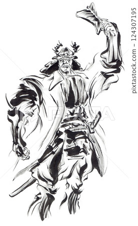 Tokugawa Ieyasu inspiring his soldiers in battle 124307195