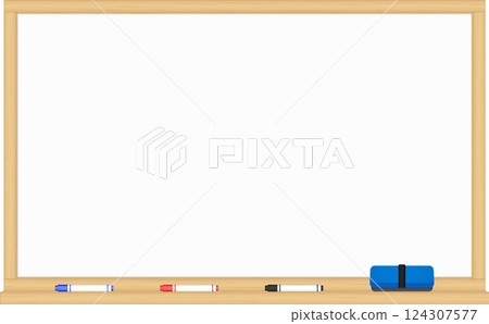 Wooden frame whiteboard frame background 124307577