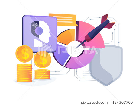 AI-Analyzed Market Trends abstract concept vector illustration. 124307709