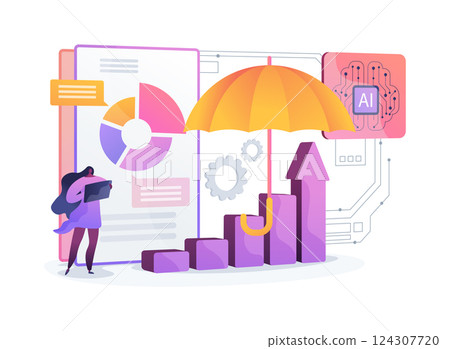 AI-Powered Risk Modeling abstract concept vector illustration. 124307720