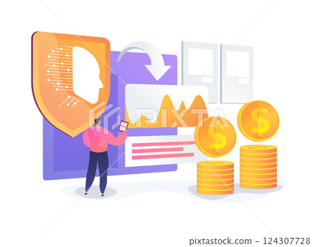 AI-Optimized Reinsurance Strategies abstract concept vector illustration. AI-Optimized Reinsurance Strategies abstract concept vector illustration. 124307728