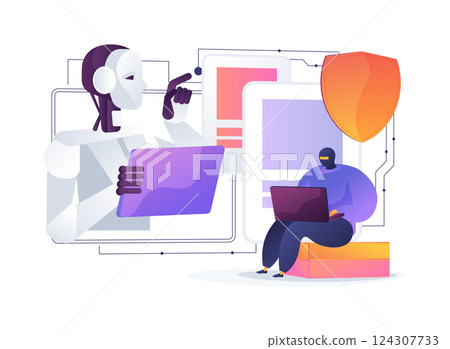 AI-Powered Fraud Detection abstract concept vector illustration. 124307733
