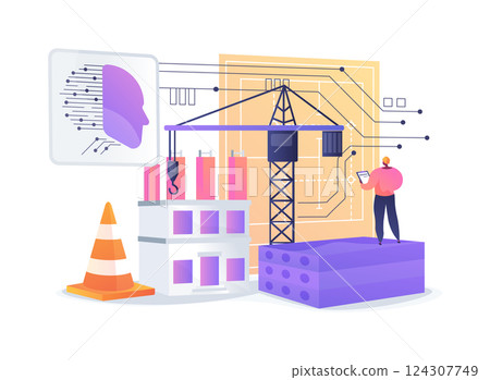 AI-Enhanced Structural Integrity abstract concept vector illustration. AI-Enhanced Structural Integrity abstract concept vector illustration. 124307749
