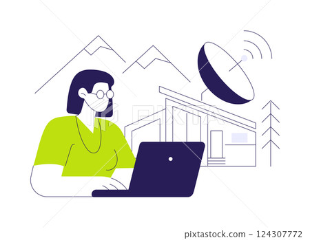 Space internet abstract concept vector illustration. 124307772