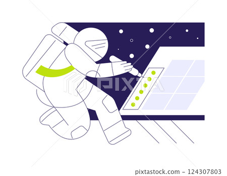 Work in open space abstract concept vector illustration. Work in open space abstract concept vector illustration. 124307803