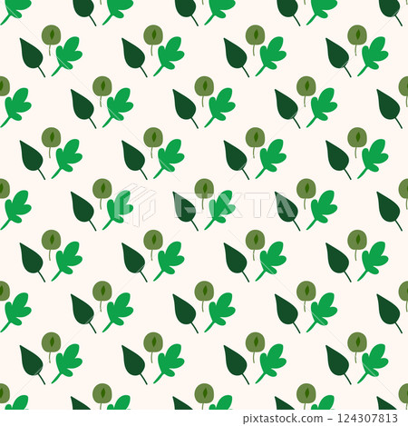 Seamless floral pattern. Colorful background in trendy minimalist style with herbal elements and gentle flowers. 124307813