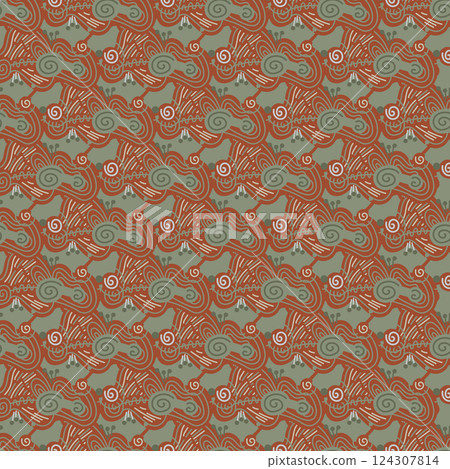 Seamless pattern with abstract doodle ornaments. Vector texture. Seamless pattern with abstract doodle ornaments. Vector texture. 124307814