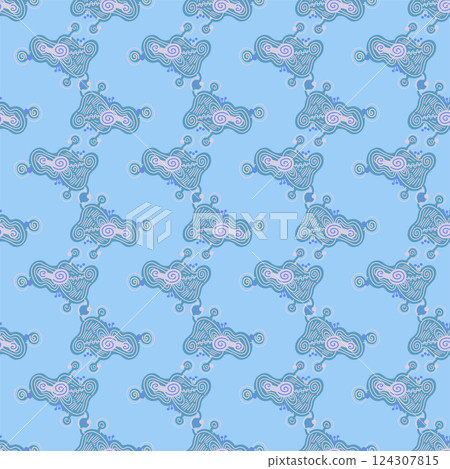 Seamless pattern with abstract doodle ornaments. Vector texture. Seamless pattern with abstract doodle ornaments. Vector texture. 124307815