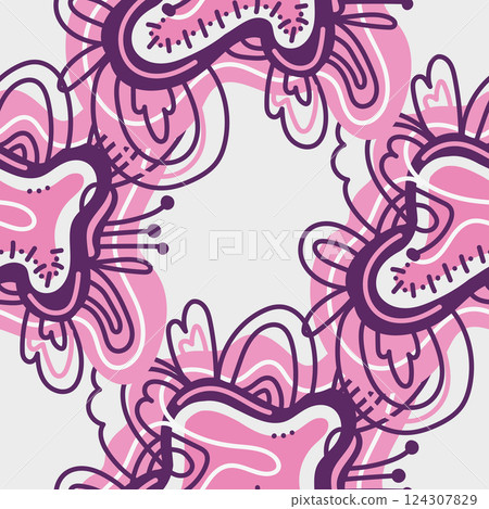 Seamless pattern with abstract doodle ornaments. Vector texture. Seamless pattern with abstract doodle ornaments. Vector texture. 124307829