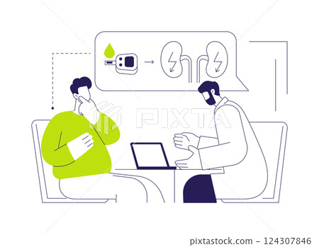 Diabetic kidney disorder abstract concept vector illustration. Diabetic kidney disorder abstract concept vector illustration. 124307846