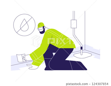 Basement waterproofing abstract concept vector illustration. Basement waterproofing abstract concept vector illustration. 124307854