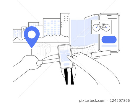 Urban navigation app isolated cartoon vector illustrations. 124307866