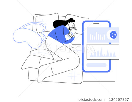 Sleep tracking app isolated cartoon vector illustrations. 124307867