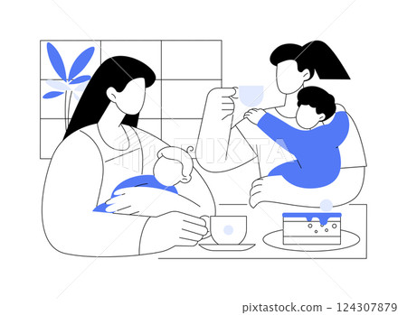 Moms meeting isolated cartoon vector illustrations. 124307879