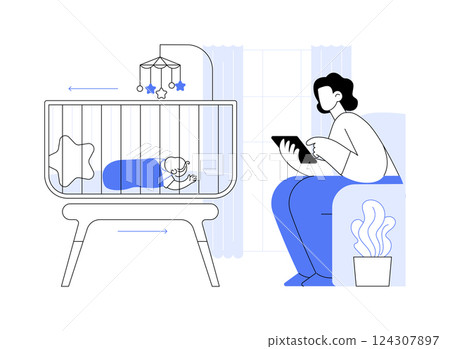 Smart bassinet isolated cartoon vector illustrations. Smart bassinet isolated cartoon vector illustrations. 124307897