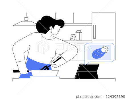 Baby video monitor isolated cartoon vector illustrations. Baby video monitor isolated cartoon vector illustrations. 124307898