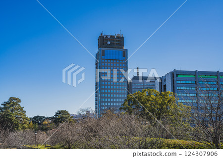 秋天從靜岡市駿城公園眺望靜岡縣政府大樓（靜岡縣） 124307906