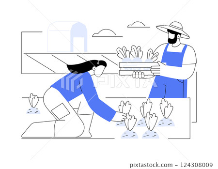 U-Pick farms isolated cartoon vector illustrations. 124308009