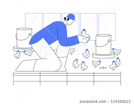 Poultry farming isolated cartoon vector illustrations. Poultry farming isolated cartoon vector illustrations. 124308022
