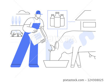 Dairy farming isolated cartoon vector illustrations. 124308025