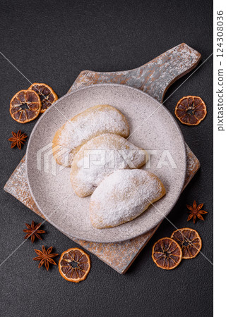 Sweet dumplings with fruits and berries Sweet dumplings with fruits and berries 124308036