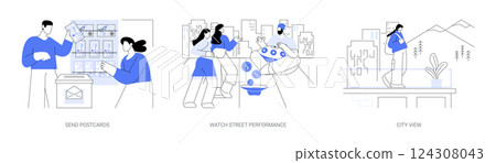 City tourism isolated cartoon vector illustrations se 124308043