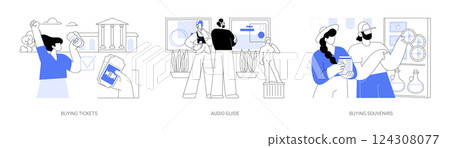 Visiting a museum isolated cartoon vector illustrations se 124308077