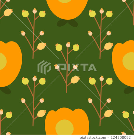 Seamless pattern with herbal elements. Floral background for surface design. Seamless pattern with herbal elements. Floral background for surface design. 124308092